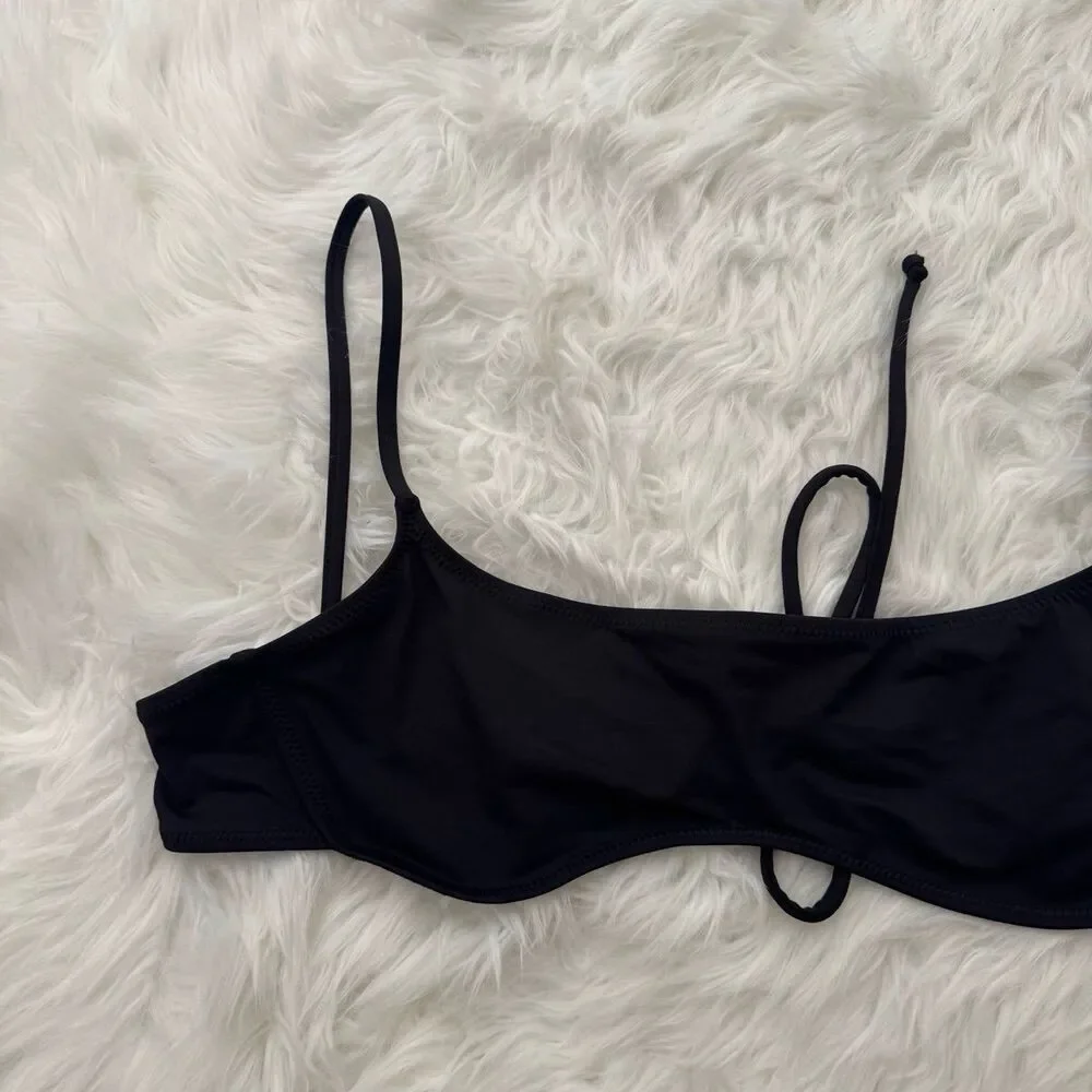 Skims Signature Swim Micro Scoop Bikini Top Onyx XL